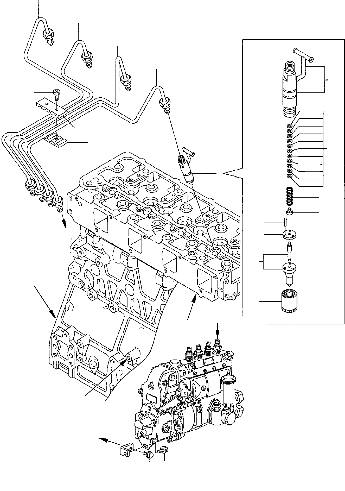 Схема запчастей Komatsu PC95R-2 USA - ТОПЛИВН. ЛИНИЯ ВПРЫСКА ДВИГАТЕЛЬ