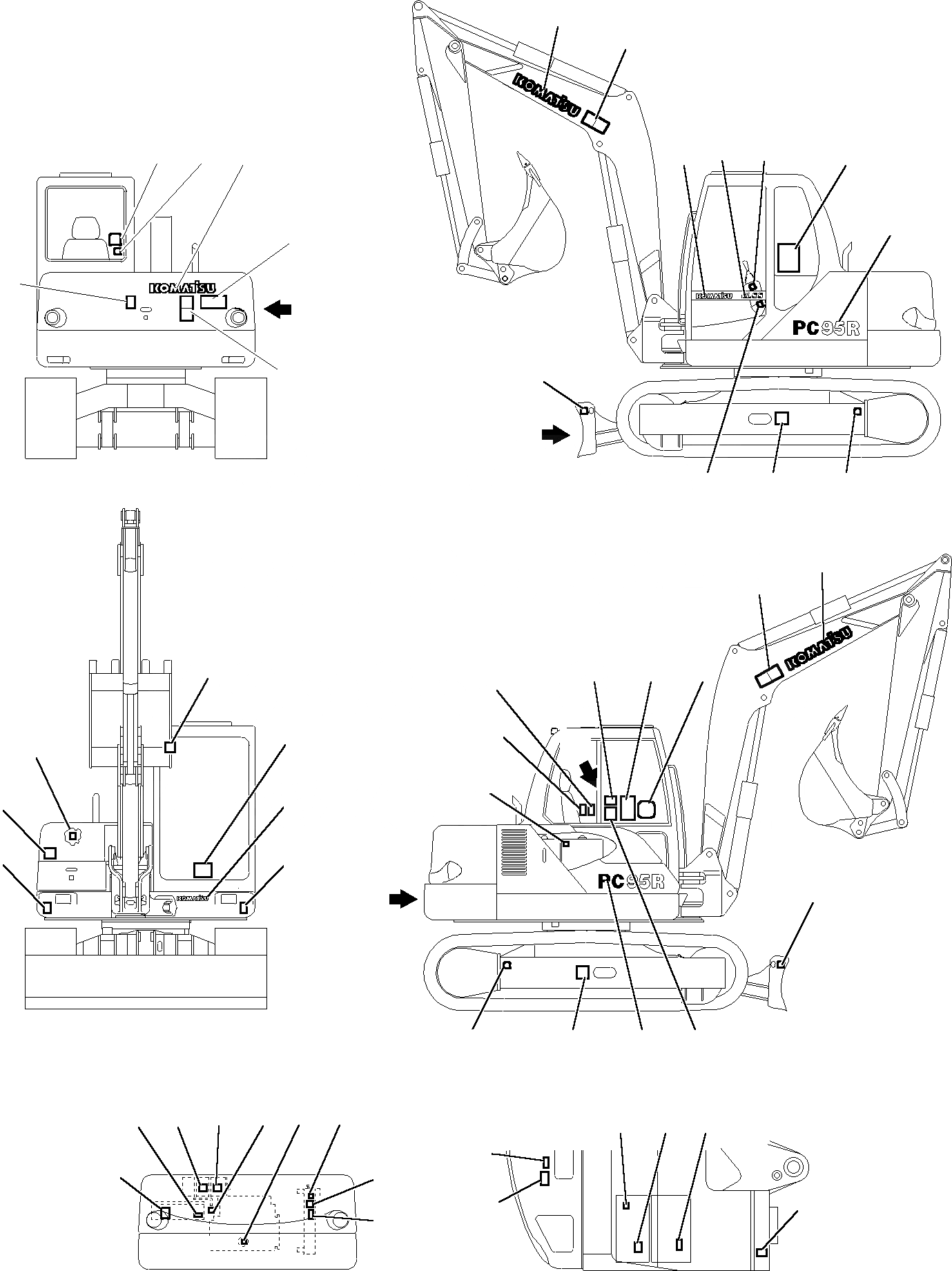 Схема запчастей Komatsu PC95R-2 USA - МАРКИРОВКА МАРКИРОВКА