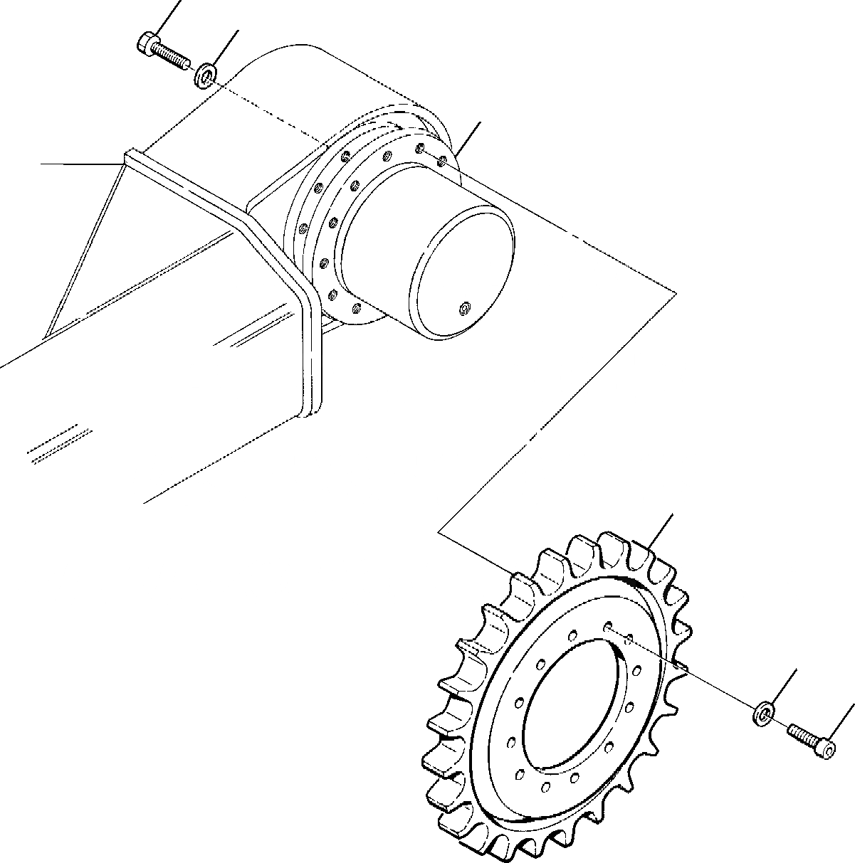 Схема запчастей Komatsu PC95R-2 USA - ЗВЕЗДОЧКА НИЖН.CARRIAGE