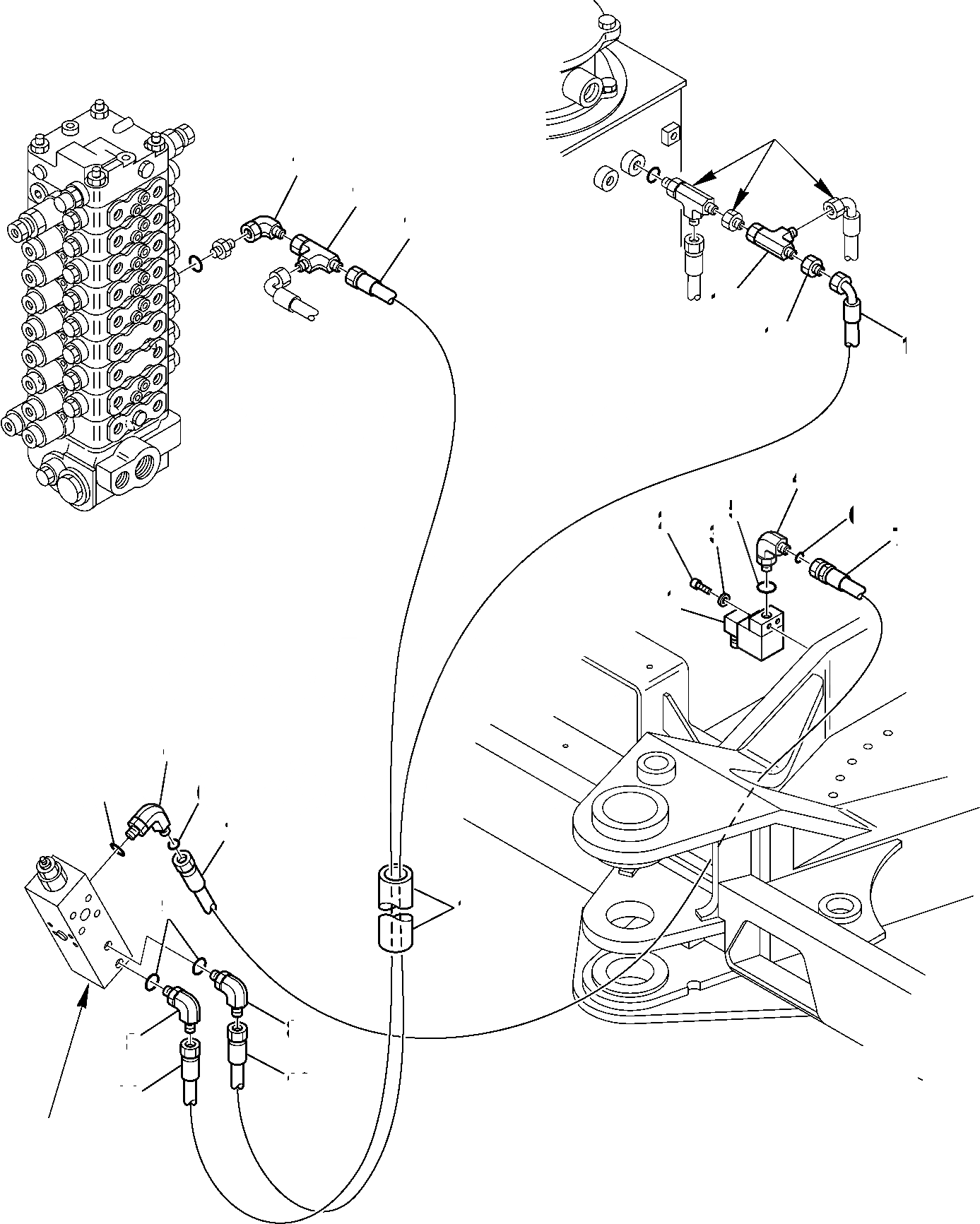 Схема запчастей Komatsu PC95R-2 USA - ГИДРОЛИНИЯ (ПЕРЕГРУЗК. ДАТЧИК ЛИНИЯ) УПРАВЛ-Е РАБОЧИМ ОБОРУДОВАНИЕМ