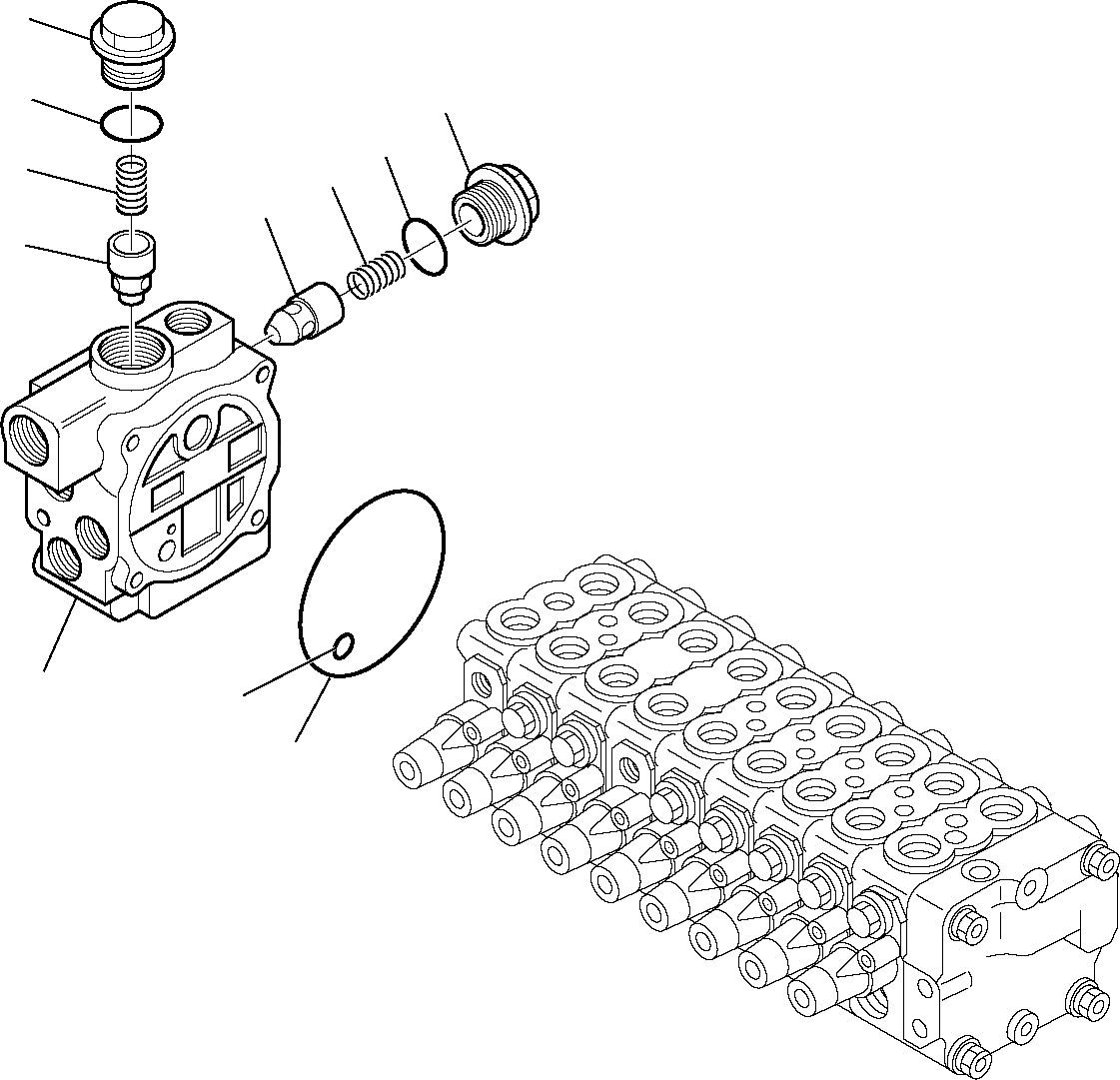 Схема запчастей Komatsu PC95R-2 USA - УПРАВЛЯЮЩ. КЛАПАН (/7) УПРАВЛ-Е РАБОЧИМ ОБОРУДОВАНИЕМ