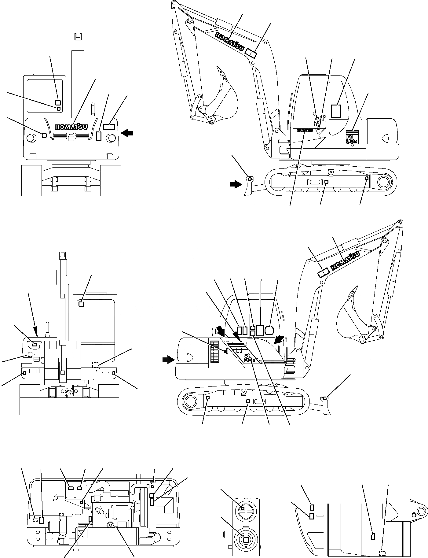 Схема запчастей Komatsu PC95R-2 USA - МАРКИРОВКА МАРКИРОВКА