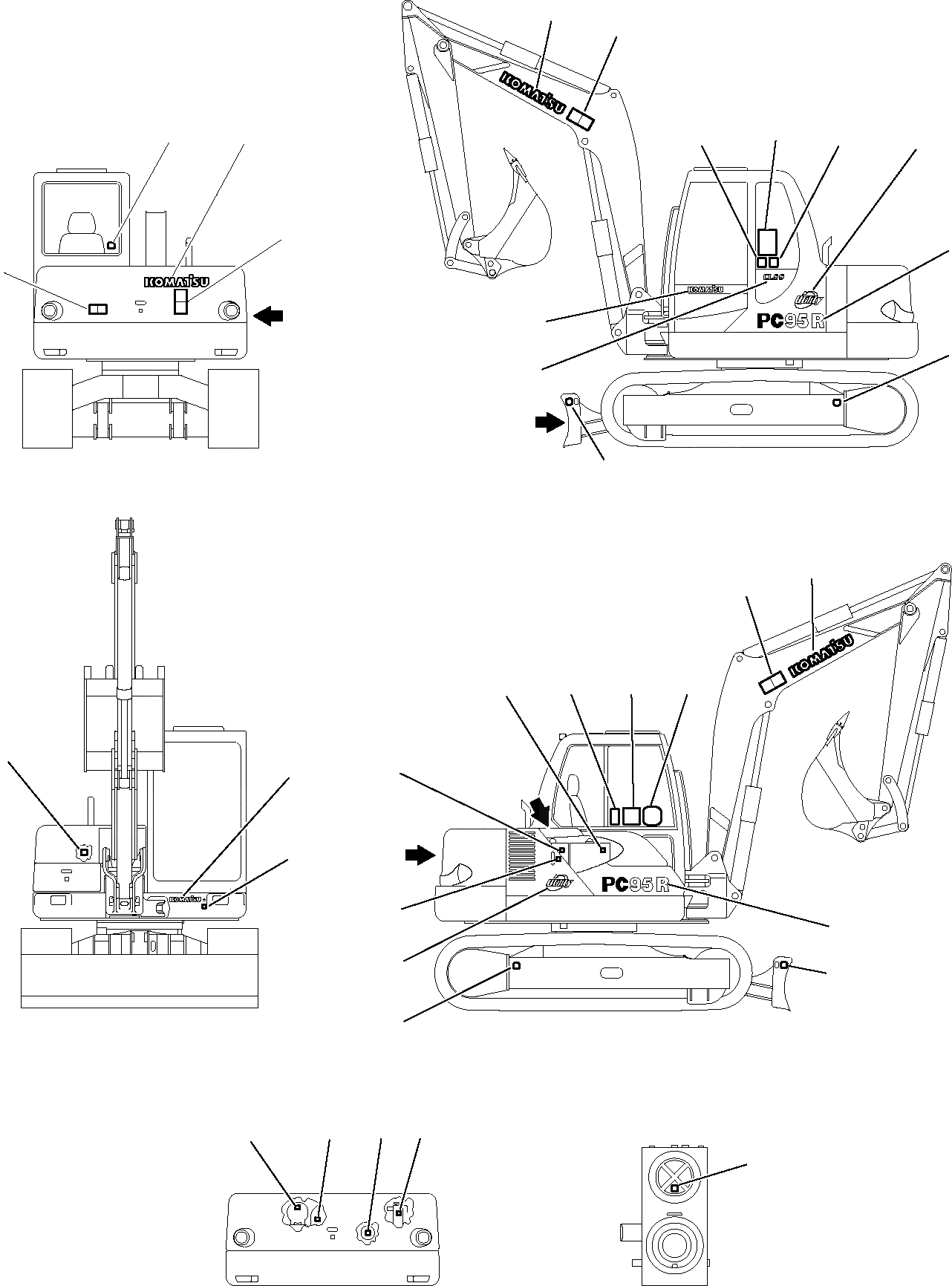 Схема запчастей Komatsu PC95R-2 - МАРКИРОВКА МАРКИРОВКА