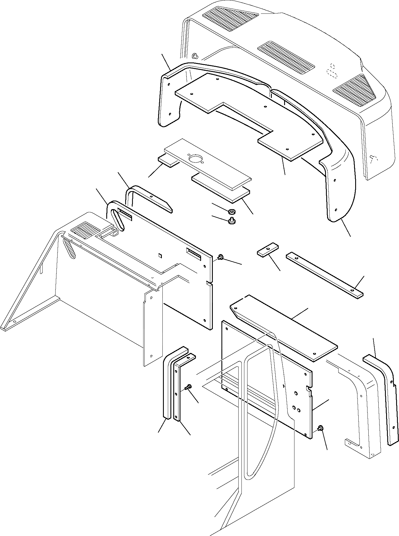 Схема запчастей Komatsu PC95R-2 - SOUND-ЗАЩИТАING ЧАСТИ КОРПУСА И КАБИНА