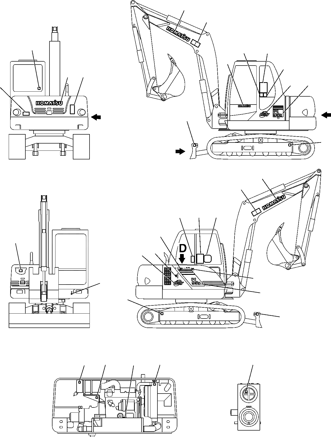 Схема запчастей Komatsu PC95R-2 - МАРКИРОВКА МАРКИРОВКА