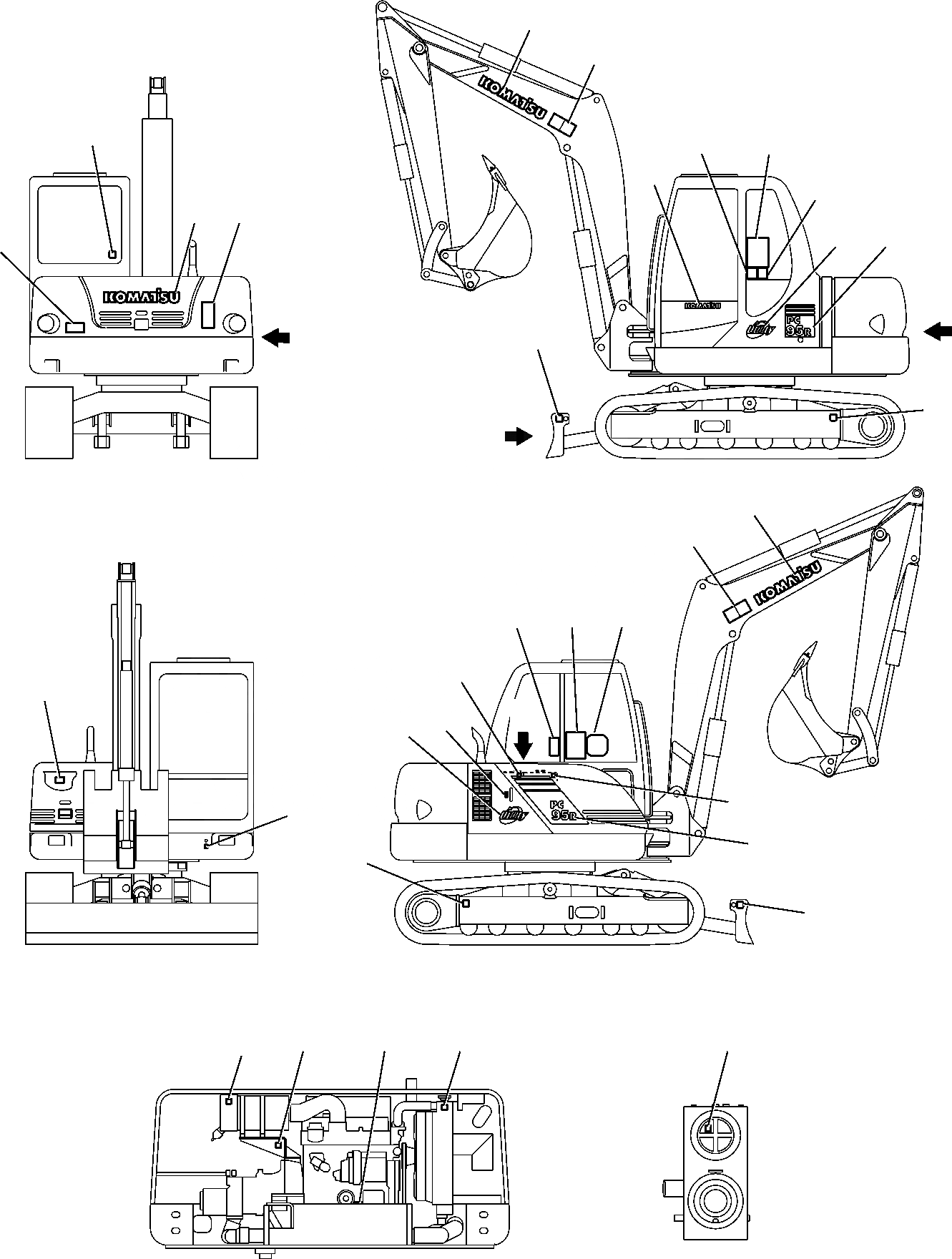 Схема запчастей Komatsu PC95R-2 - МАРКИРОВКА МАРКИРОВКА