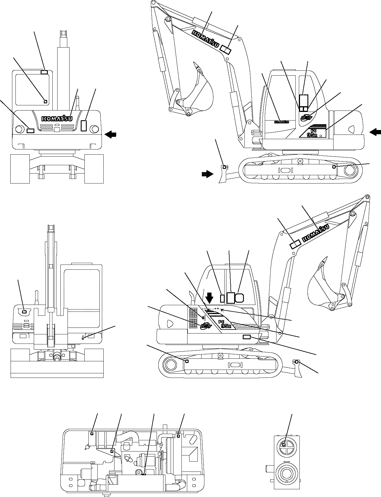 Схема запчастей Komatsu PC95R-2 - МАРКИРОВКА МАРКИРОВКА