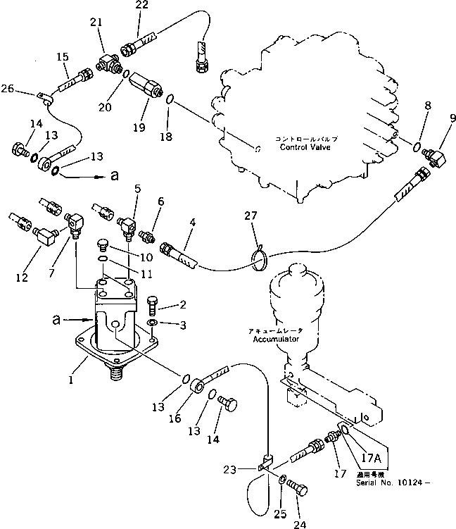 Схема запчастей Komatsu PF5-1 - ГЛАВН. ТРУБЫ (/) ПОВОРОТН. И СИСТЕМА УПРАВЛЕНИЯ