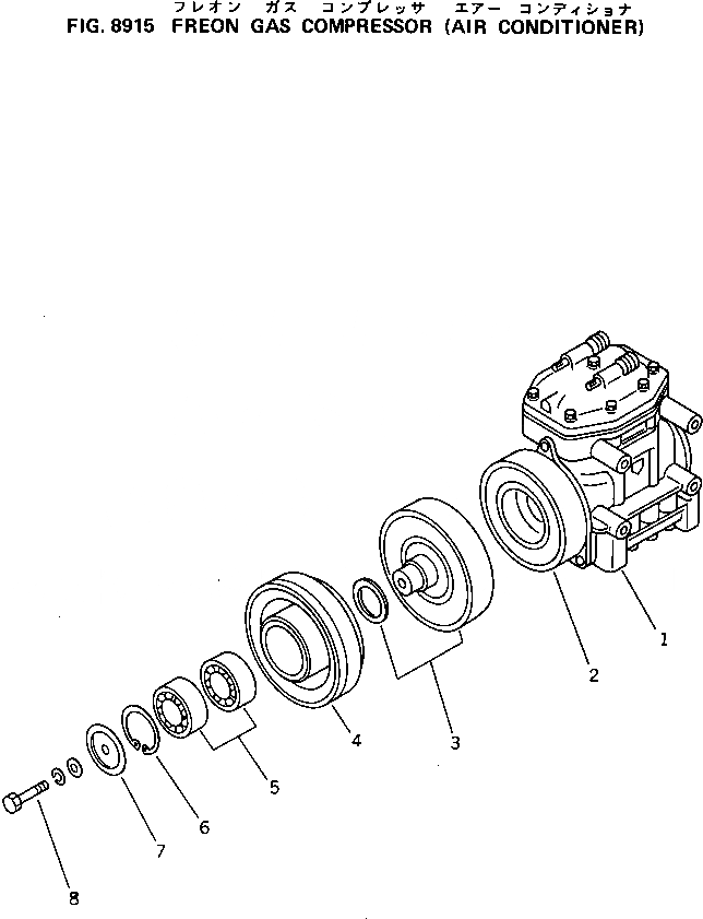 Схема запчастей Komatsu PF5-1 - FREON GAS КОМПРЕССОР (КОНДИЦ. ВОЗДУХА) ОПЦИОННЫЕ КОМПОНЕНТЫ