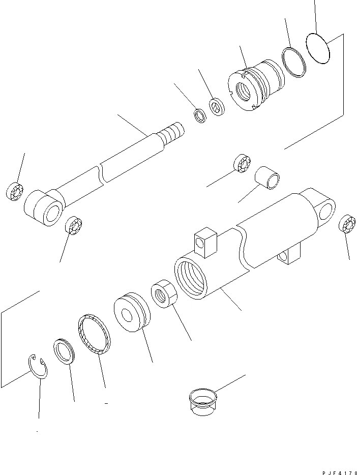 Схема запчастей Komatsu PPS156-1 - PUSH PULL (ВНУТР. ЧАСТИ) (ЦИЛИНДР) PUSH PULL