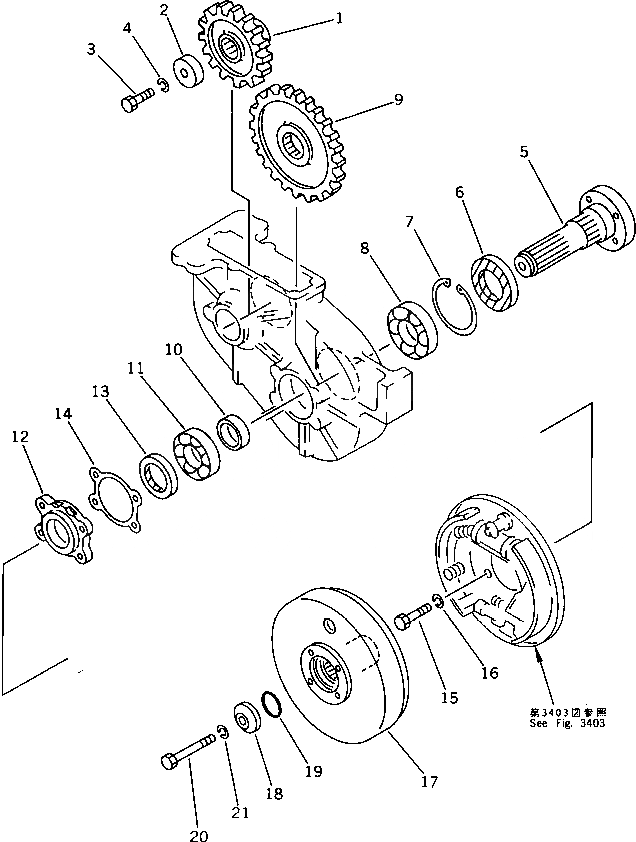 Схема запчастей Komatsu PW05-1 - ТРАНСМИССИЯ (/) ХОД И ТРАНСМИССИЯ