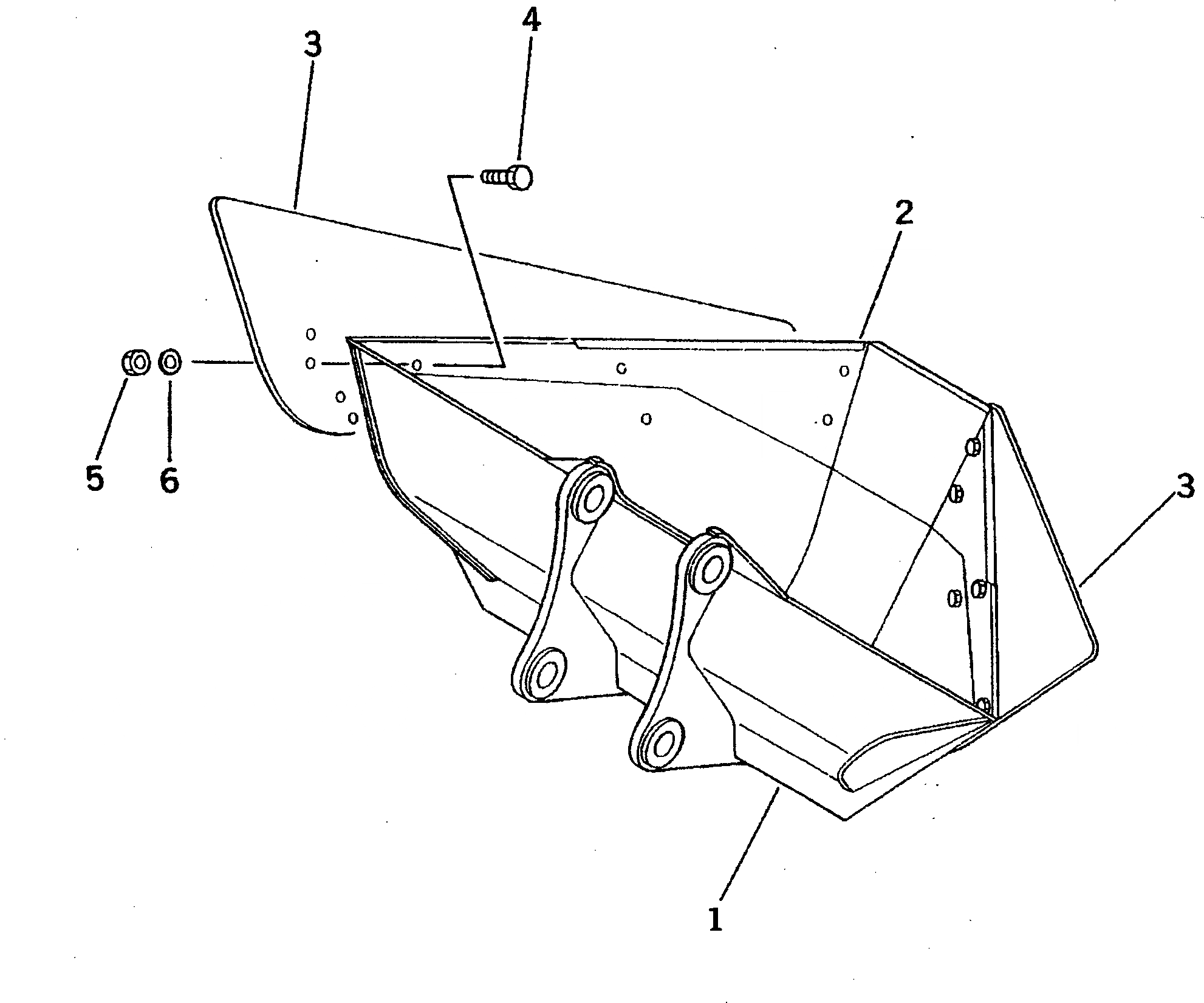 Схема запчастей Komatsu PW100-3 - TRAPEZOIDAL КОВШ РАБОЧЕЕ ОБОРУДОВАНИЕ