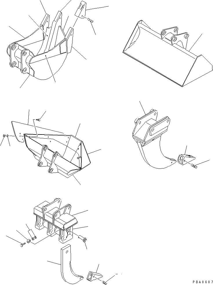 Схема запчастей Komatsu PW100-3 - СПЕЦ. КОВШ(№-) КАТАЛОГИ ЗЧ