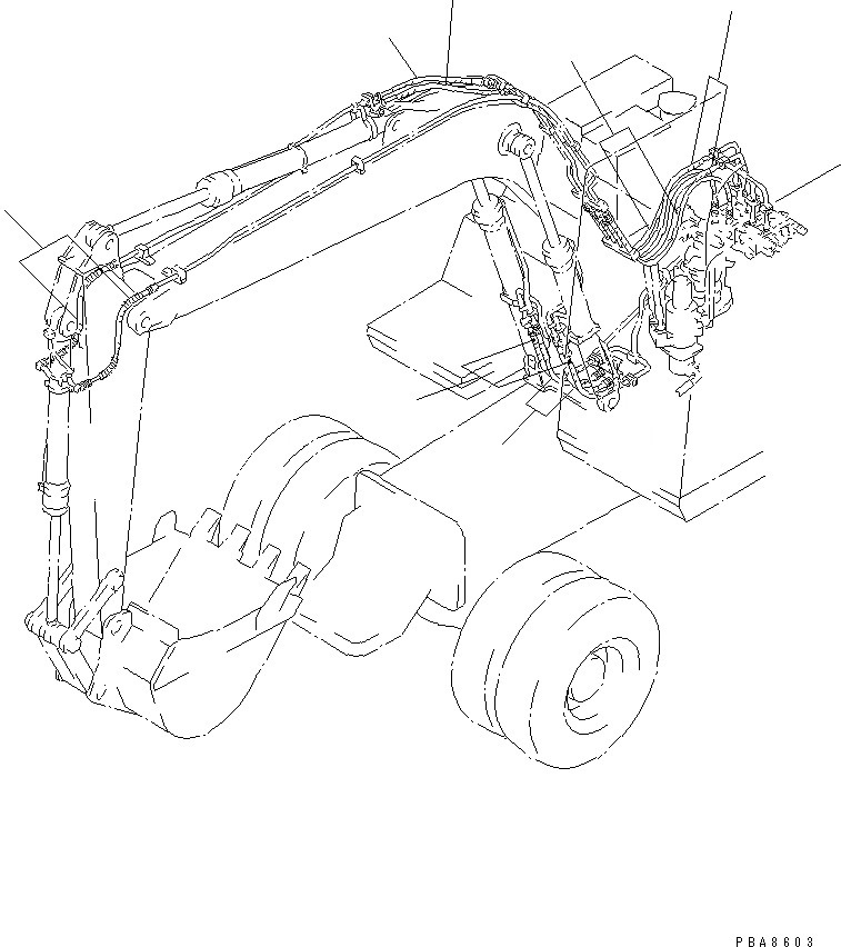 Схема запчастей Komatsu PW100N-3 - ШЛАНГИ РАБОЧ. ОБОРУД-Я(№-) КАТАЛОГИ ЗЧ