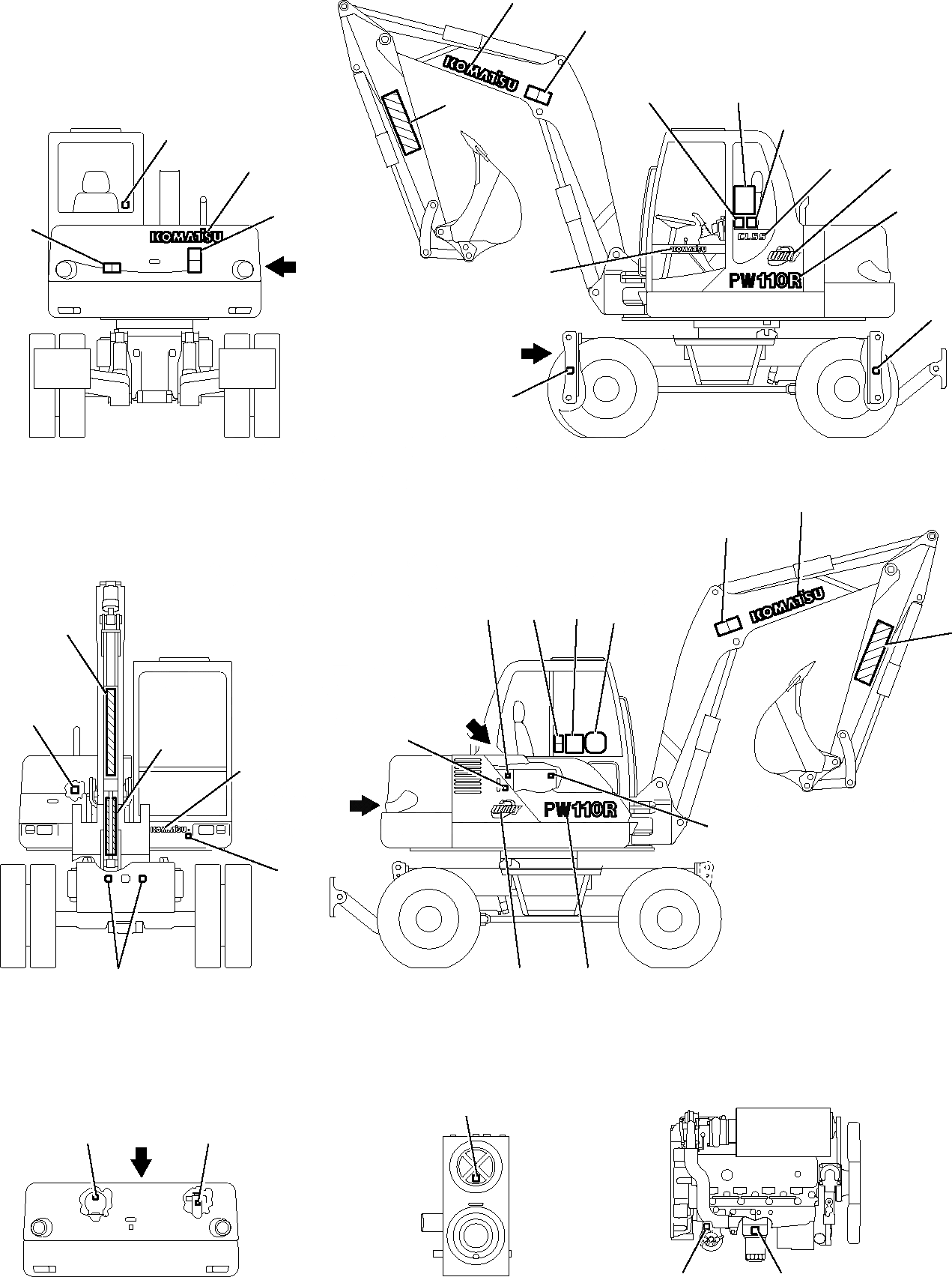 Схема запчастей Komatsu PW110R-1 - МАРКИРОВКА МАРКИРОВКА