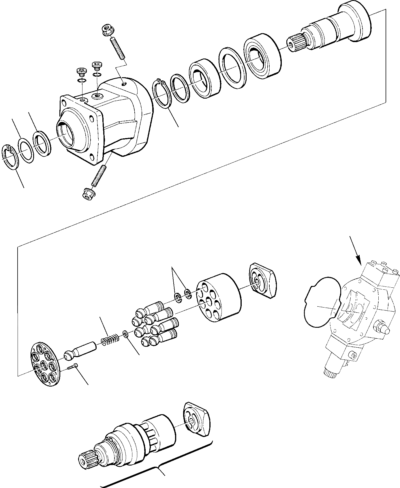 Схема запчастей Komatsu PW110R-1 - МОТОР ХОДА (/) УПРАВЛ-Е РАБОЧИМ ОБОРУДОВАНИЕМ