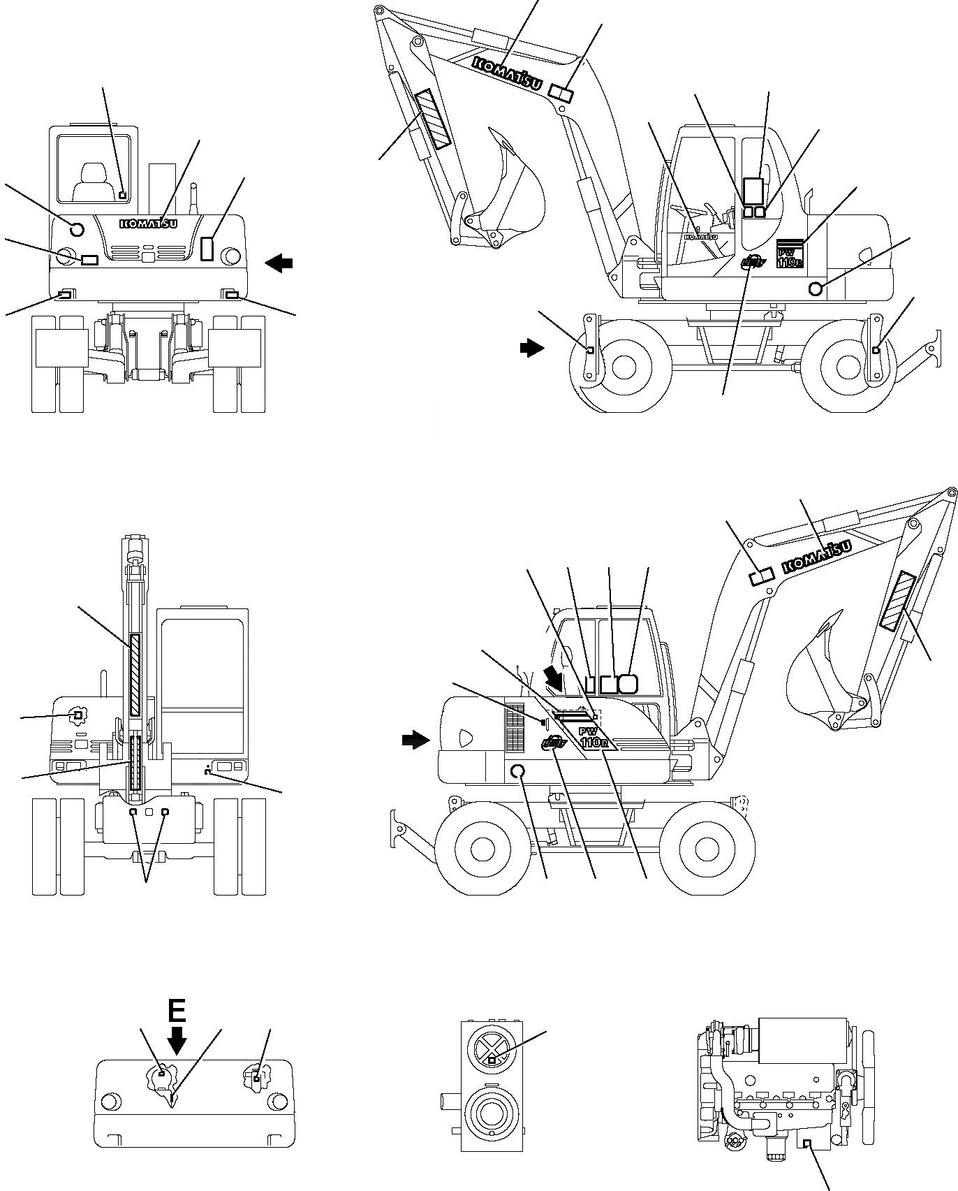 Схема запчастей Komatsu PW110R-1 - МАРКИРОВКА МАРКИРОВКА