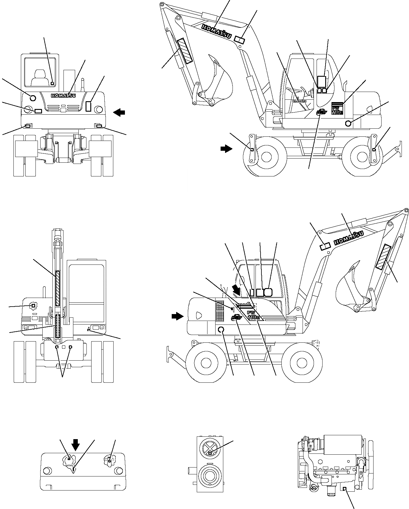 Схема запчастей Komatsu PW110R-1 - МАРКИРОВКА МАРКИРОВКА