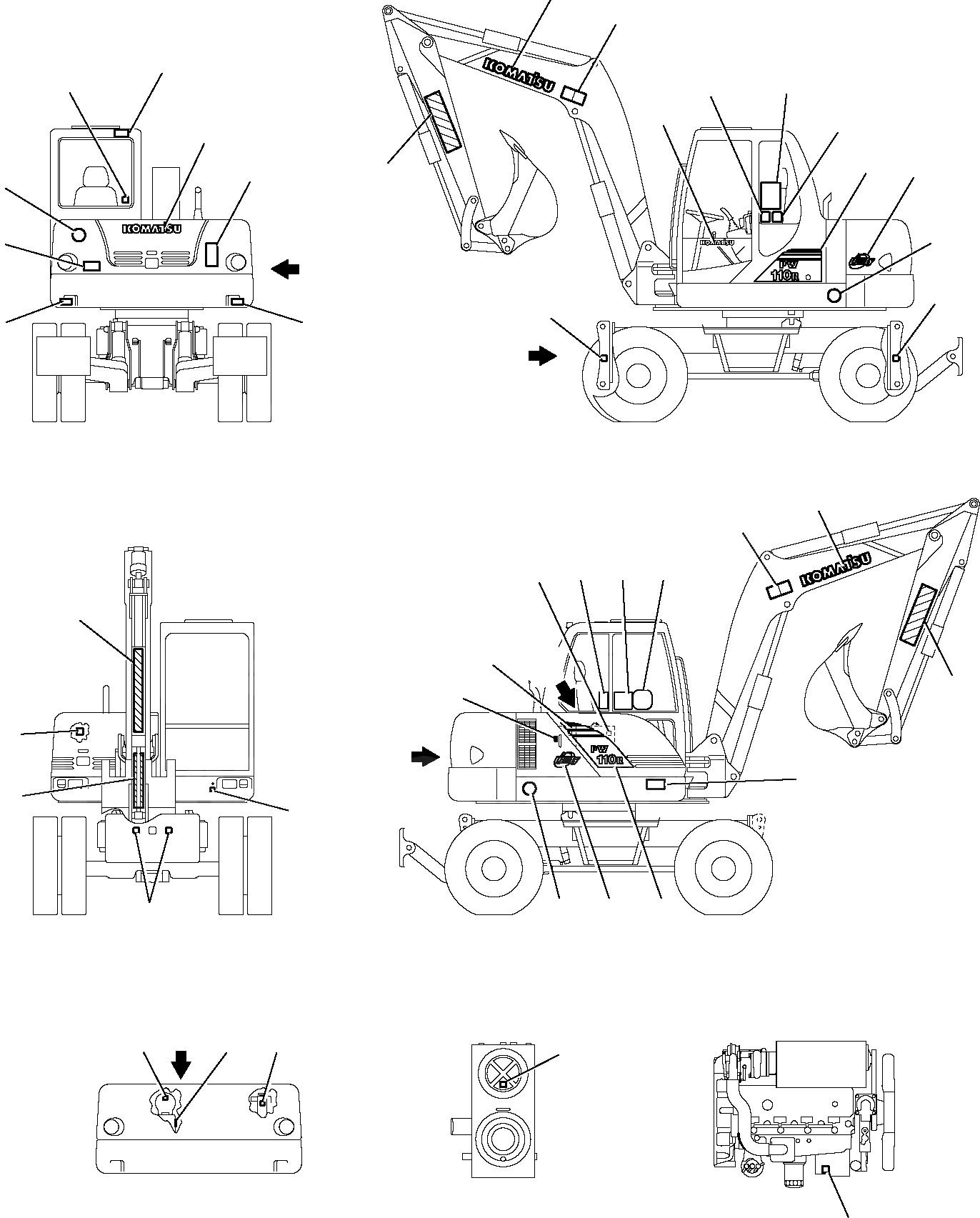 Схема запчастей Komatsu PW110R-1 - МАРКИРОВКА МАРКИРОВКА