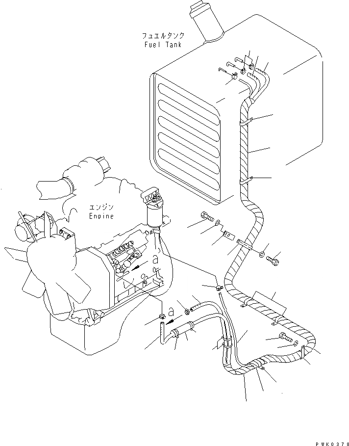 Схема запчастей Komatsu PW128UU-1 - ТОПЛИВН. ЛИНИЯ(№-) ТОПЛИВН. БАК. AND КОМПОНЕНТЫ