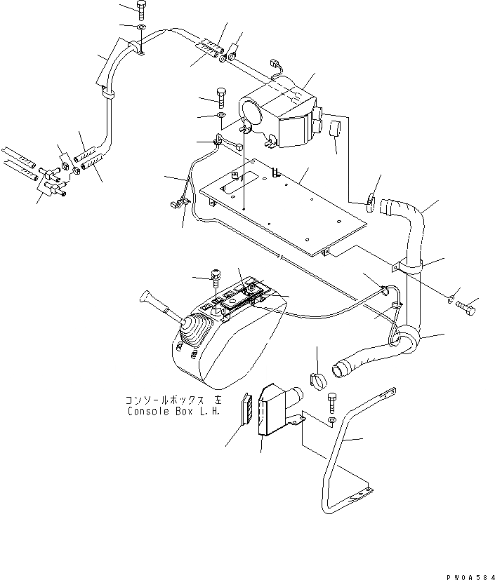 Схема запчастей Komatsu PW128UU-1 - ОТОПИТЕЛЬ ( KCAL)(№-) КАБИНА ОПЕРАТОРА И СИСТЕМА УПРАВЛЕНИЯ