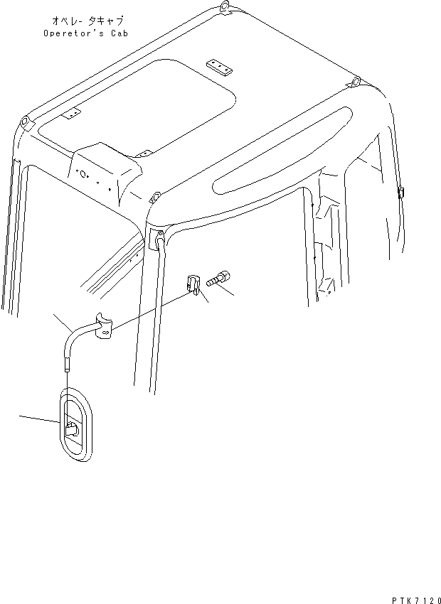 Схема запчастей Komatsu PW128UU-1 - ЗЕРКАЛА ЗАДН. ВИДА(ЛЕВ. КАБИНА)(№-) ЧАСТИ КОРПУСА