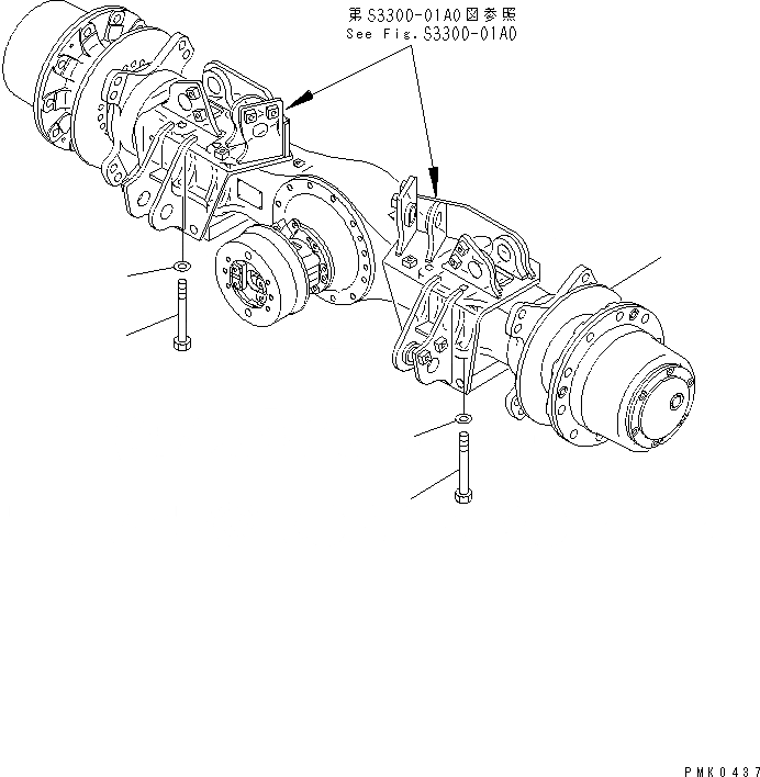 Схема запчастей Komatsu PW128UU-1 - МОСТ (КРЕПЛЕНИЕ) НИЖНЯЯ ГИДРОЛИНИЯ И ЛИНИЯ ХОДА