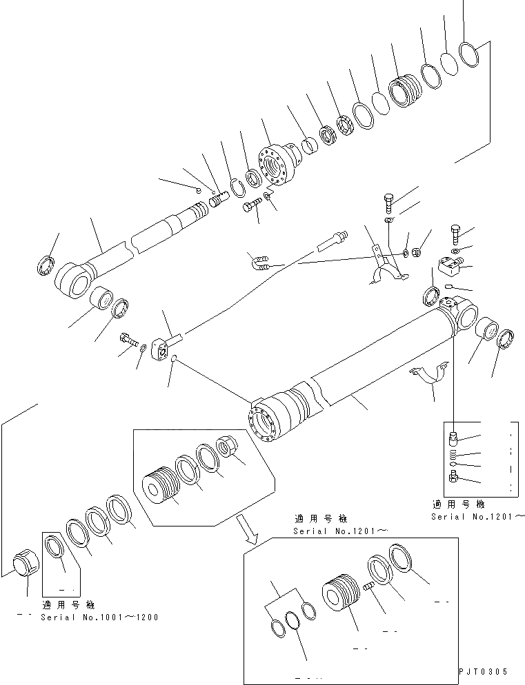 Схема запчастей Komatsu PW128UU-1 - ЦИЛИНДР РУКОЯТИ(ВНУТР. ЧАСТИ) (ДЛЯ MONO СТРЕЛА) ОСНОВН. КОМПОНЕНТЫ И РЕМКОМПЛЕКТЫ