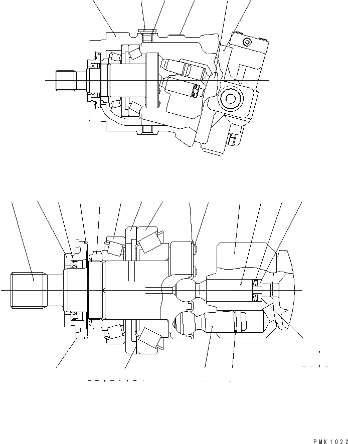 Схема запчастей Komatsu PW128UU-1 - МОТОР ХОДА (ЗАДН.) (/) ОСНОВН. КОМПОНЕНТЫ И РЕМКОМПЛЕКТЫ