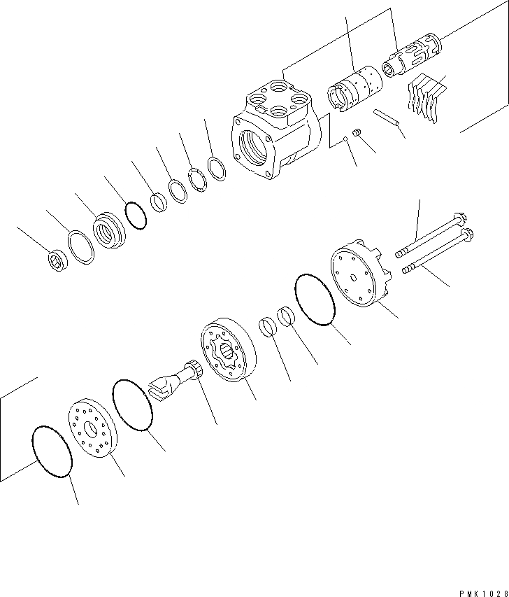 Схема запчастей Komatsu PW128UU-1 - КЛАПАН РУЛЕВОГО УПРАВЛЕНИЯ (ORBITROL) ОСНОВН. КОМПОНЕНТЫ И РЕМКОМПЛЕКТЫ