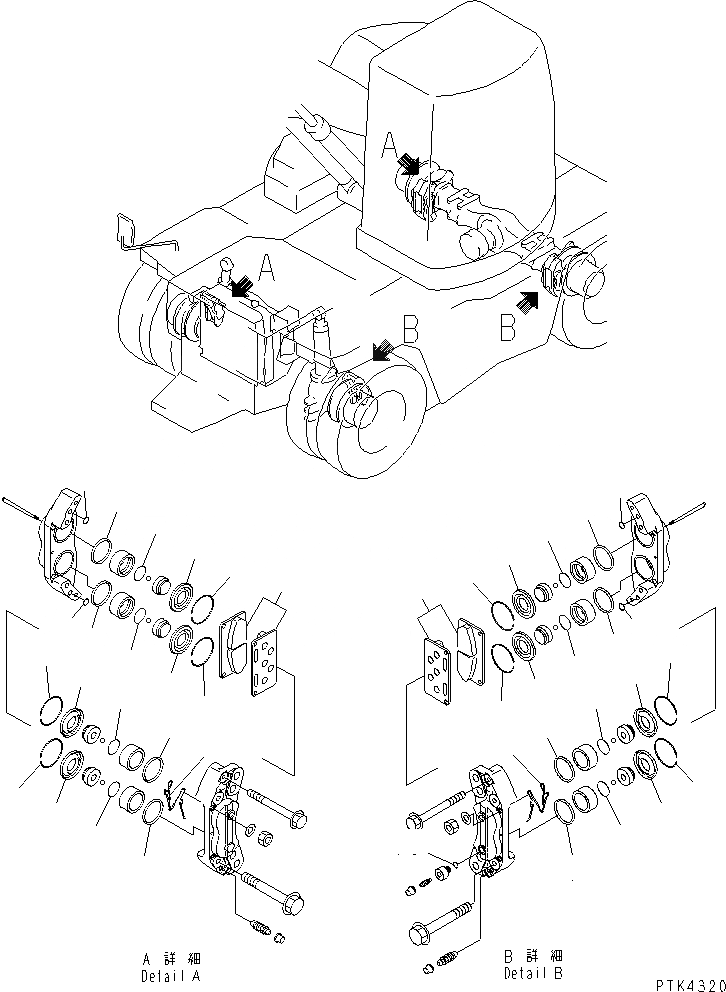 Схема запчастей Komatsu PW128UU-1 - ЧАСТИ ДЛЯ ПЕРИОДИЧ. ЗАМЕНЫ (ТОРМОЗ. CALIPER)(№-) КАТАЛОГИ ЗЧ