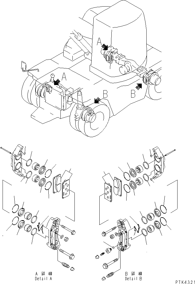 Схема запчастей Komatsu PW128UU-1 - ЧАСТИ ДЛЯ ПЕРИОДИЧ. ЗАМЕНЫ (ТОРМОЗ. CALIPER)(№-) КАТАЛОГИ ЗЧ