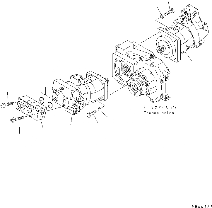 Схема запчастей Komatsu PW130-6K - МОТОР ХОДА И ЭЛЕМЕНТЫ КРЕПЛЕНИЯ СИЛОВАЯ ПЕРЕДАЧА