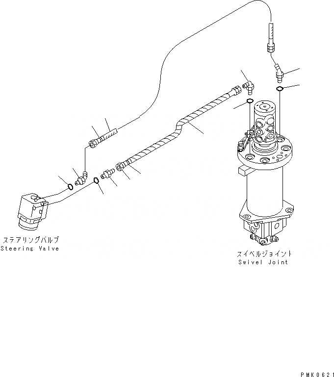 Схема запчастей Komatsu PW130-6K - РУЛЕВ. УПРАВЛЕНИЕ ЛИНИЯ (КЛАПАН - ПОВОРОТНОЕ СОЕДИНЕНИЕ) ГИДРАВЛИКА