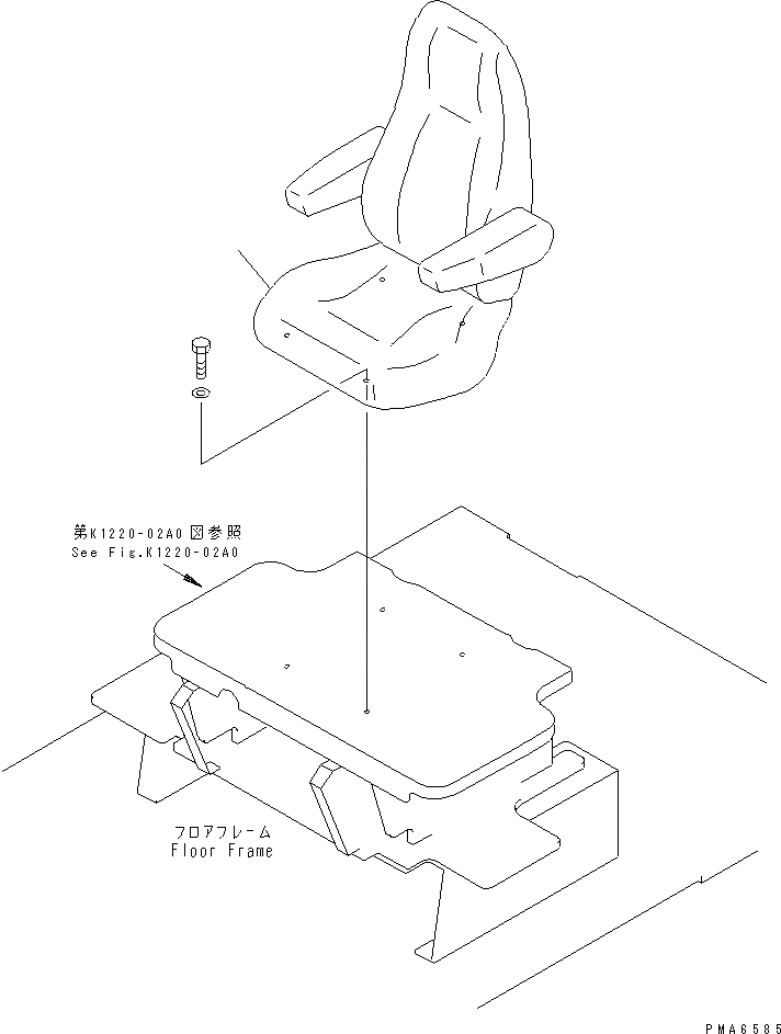 Схема запчастей Komatsu PW130-6K - СИДЕНЬЕ ОПЕРАТОРА КАБИНА ОПЕРАТОРА И СИСТЕМА УПРАВЛЕНИЯ