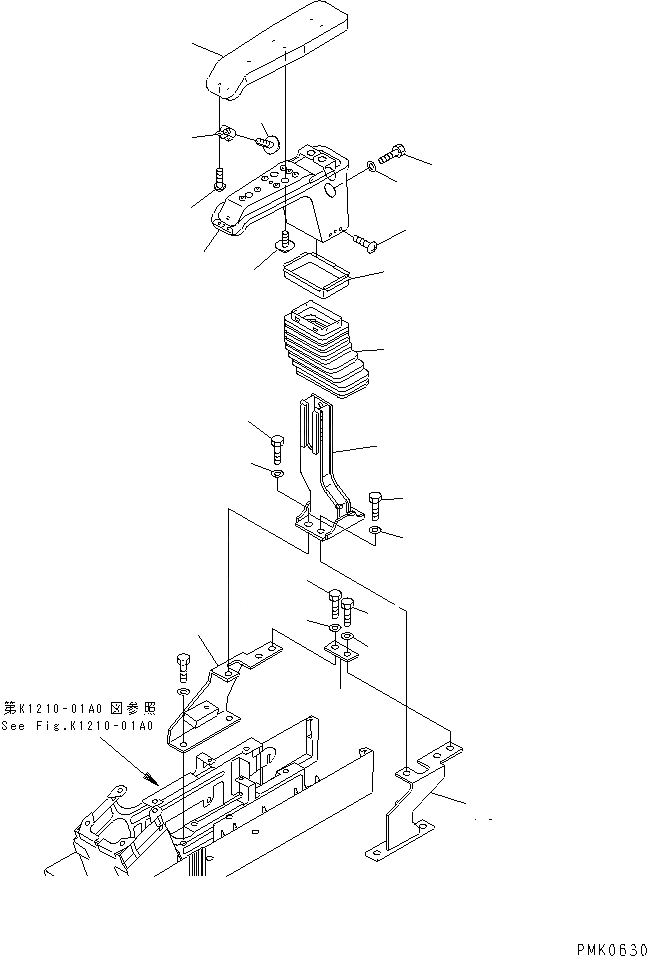 Схема запчастей Komatsu PW130-6K - ЛЕВ. СТОЙКА (ПОДЛОКОТН. ЛЕВ.) КАБИНА ОПЕРАТОРА И СИСТЕМА УПРАВЛЕНИЯ