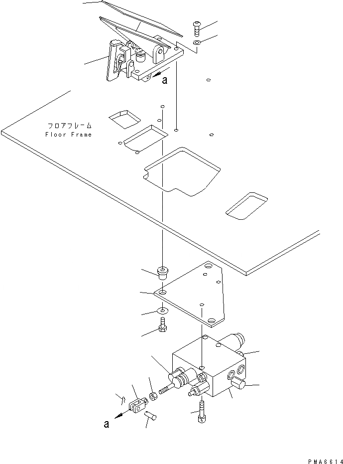 Схема запчастей Komatsu PW130-6K - ПЕДАЛЬ ТОРМОЗА КАБИНА ОПЕРАТОРА И СИСТЕМА УПРАВЛЕНИЯ