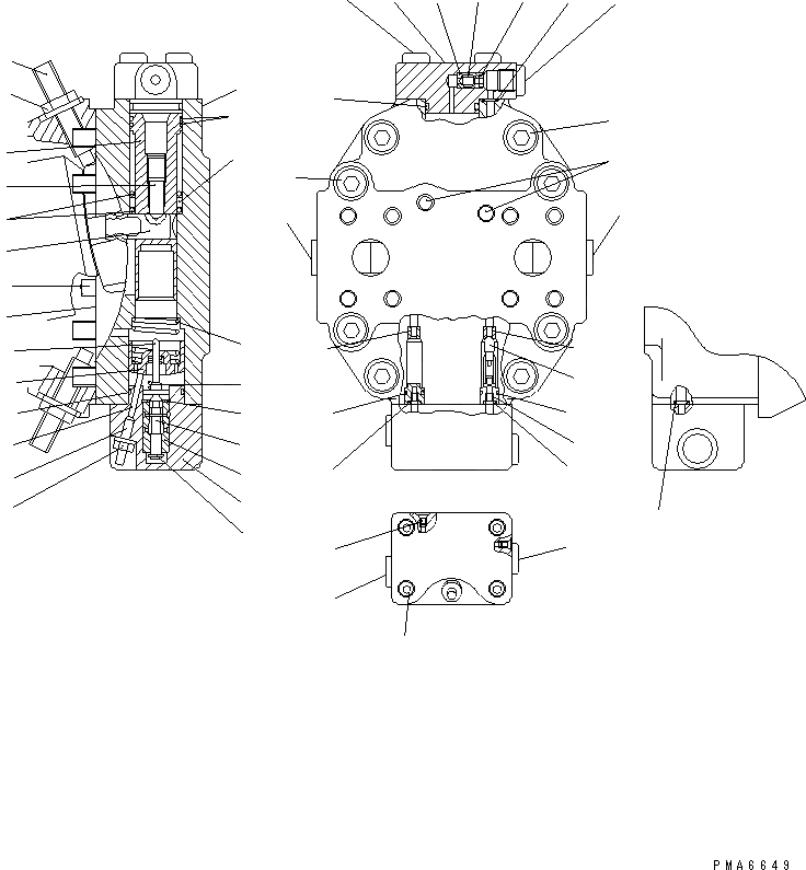 Схема запчастей Komatsu PW130-6K - МОТОР ХОДА¤ ЗАДН. (/) НИЖНЯЯ ГИДРОЛИНИЯ И ЛИНИЯ ХОДА