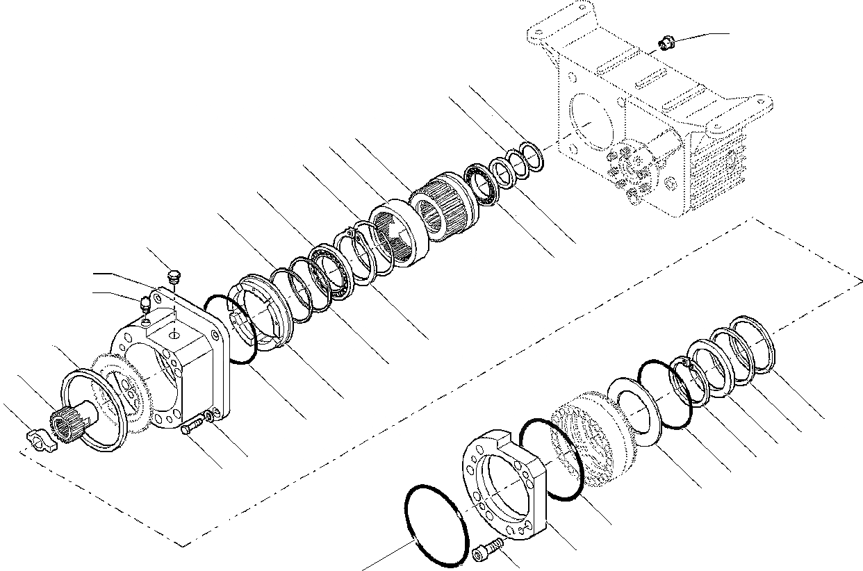 Схема запчастей Komatsu PW130-7K - ТРАНСМИССИЯ (/) НИЖНЯЯ ГИДРОЛИНИЯ И ЛИНИЯ ХОДА