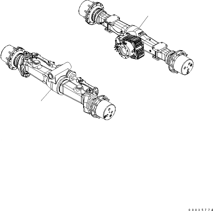 Схема запчастей Komatsu PW130-7K - ШАССИ РАМА (МОСТ) SUSPENTION И КОЛЕСА