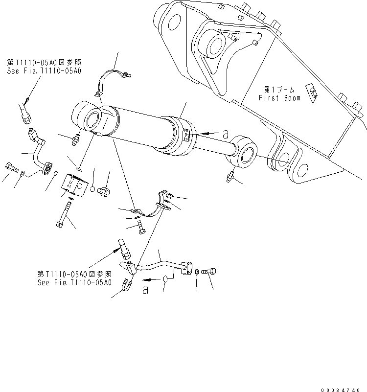 Схема запчастей Komatsu PW130-7K - СТРЕЛА ADJUST ЦИЛИНДР (ТРУБЫ) (/) (ДЛЯ 2-СЕКЦИОНН. СТРЕЛЫ) РАБОЧЕЕ ОБОРУДОВАНИЕ