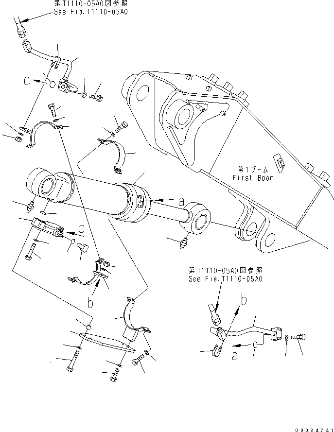 Схема запчастей Komatsu PW130-7K - СТРЕЛА ADJUST ЦИЛИНДР (ТРУБЫ) (/) (ДЛЯ 2-СЕКЦИОНН. СТРЕЛЫ) (С ГЛАВН. КЛАПАН) РАБОЧЕЕ ОБОРУДОВАНИЕ