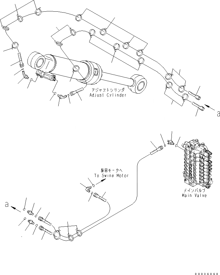 Схема запчастей Komatsu PW130-7K - СТРЕЛА ADJUST ЦИЛИНДР (ТРУБЫ) (/) (ДЛЯ 2-СЕКЦИОНН. СТРЕЛЫ) (С ГЛАВН. КЛАПАН) РАБОЧЕЕ ОБОРУДОВАНИЕ