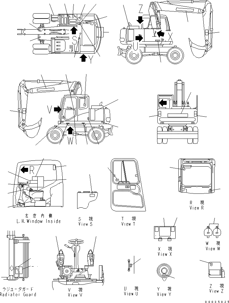 Схема запчастей Komatsu PW130-7K - МАРКИРОВКА МАРКИРОВКА