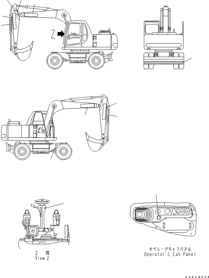 Схема запчастей Komatsu PW130-7K - МАРКИРОВКА (ДОПОЛН. ТАБЛИЧКИ) (ИТАЛИЯ СПЕЦ-Я.) МАРКИРОВКА