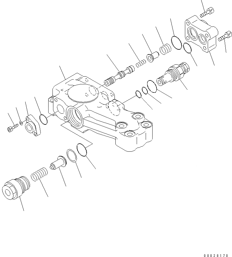Схема запчастей Komatsu PW130-7K - КЛАПАН ПЕРЕГРУЗКИ (ДЛЯ РАБОЧ. ОБОРУД-Я) ОСНОВН. КОМПОНЕНТЫ И РЕМКОМПЛЕКТЫ