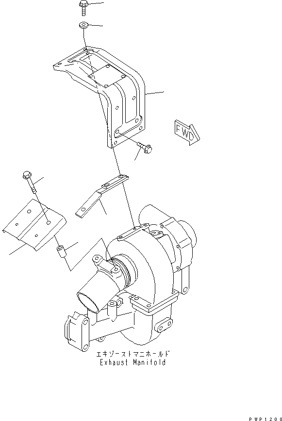 Схема запчастей Komatsu PW130ES-6K - TURBO COVER(№K-K) КОМПОНЕНТЫ ДВИГАТЕЛЯ