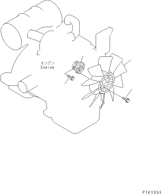 Схема запчастей Komatsu PW130ES-6K - ВЕНТИЛЯТОР И ВЕНТИЛЯТОР КРЕПЛЕНИЕ СИСТЕМА ОХЛАЖДЕНИЯ