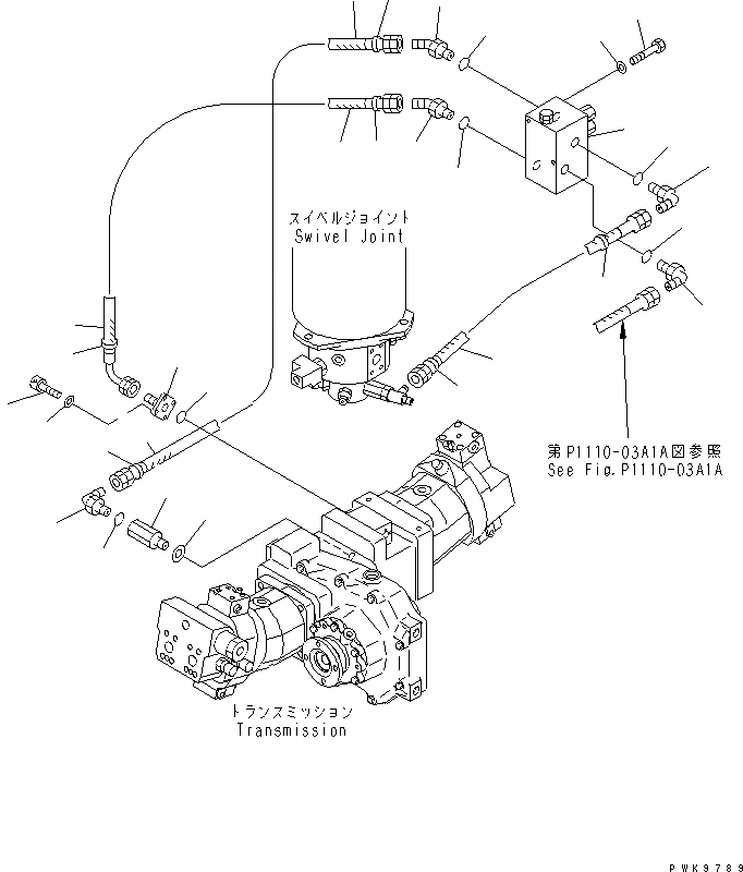 Схема запчастей Komatsu PW130ES-6K - УПРАВЛ-Е ТРАНСМИССИЕЙ(№K-) СИЛОВАЯ ПЕРЕДАЧА