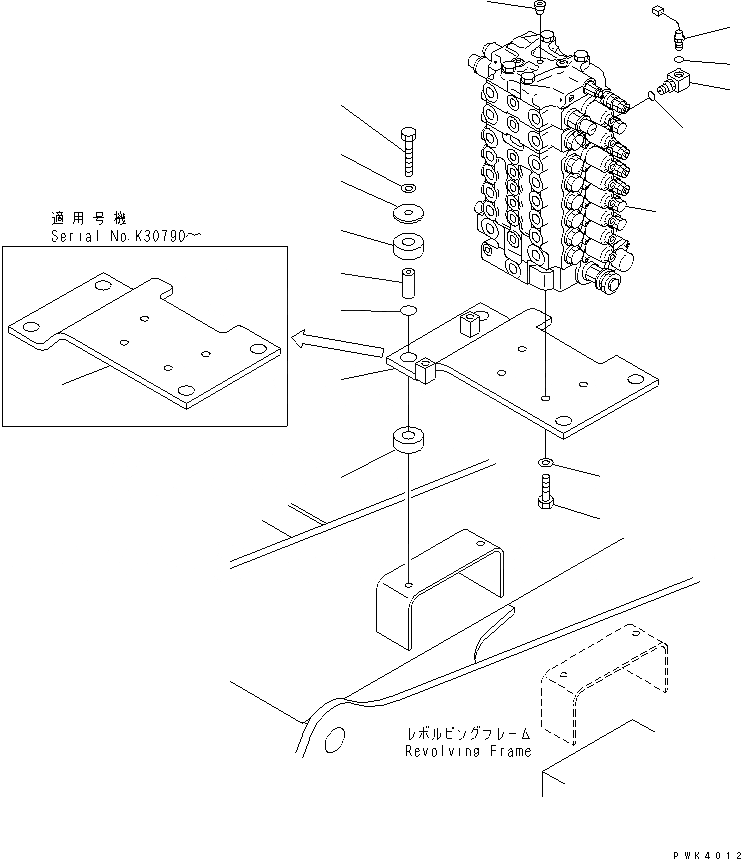 Схема запчастей Komatsu PW130ES-6K - ОСНОВН. КЛАПАН (КОРПУС¤ КРЕПЛЕНИЕ И ДАТЧИК)(№K-K999) ГИДРАВЛИКА